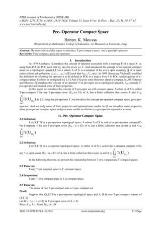 Pre- Operator Compact Space | PDF