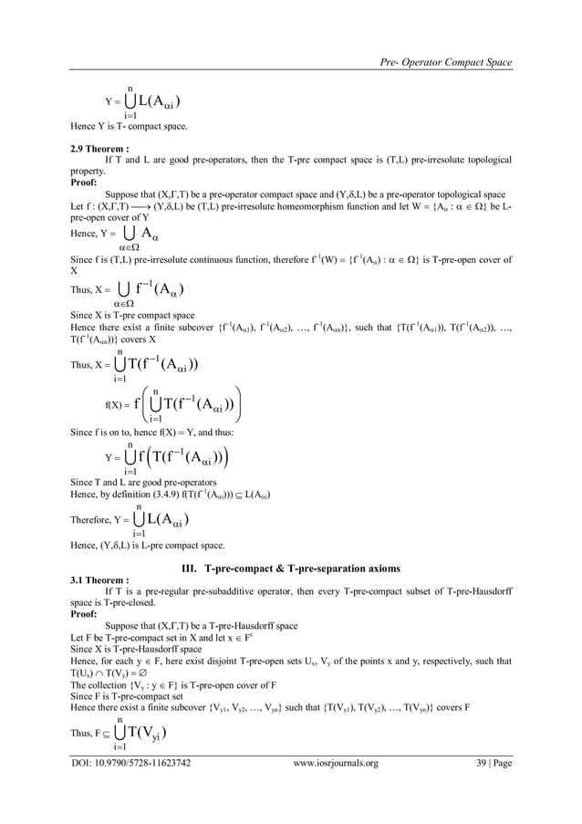 Pre- Operator Compact Space | PDF