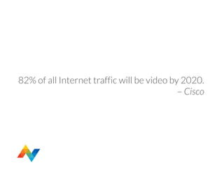 82% of all Internet traffic will be video by 2020.
– Cisco
 