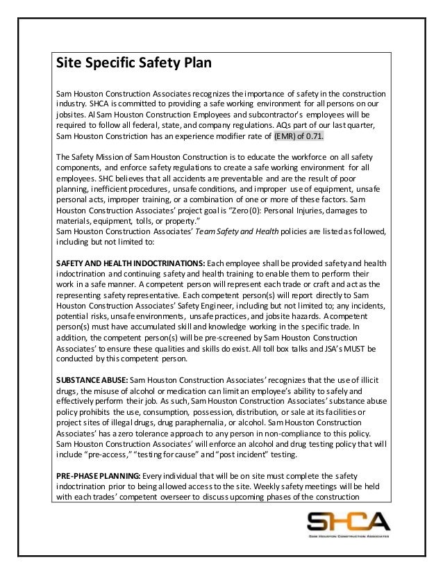site safety plan