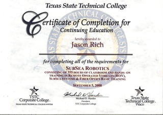 Subsea Robotics Certificate