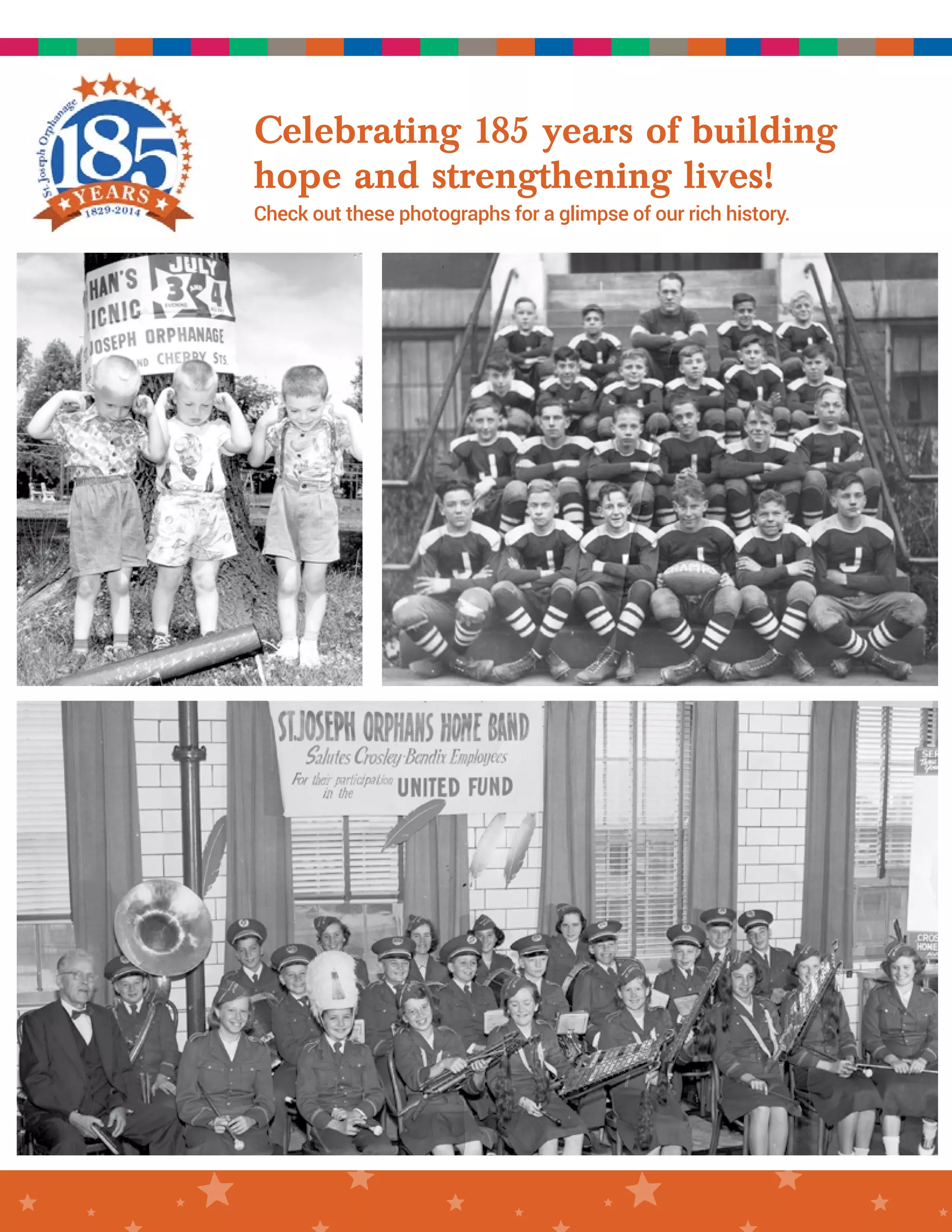 Celebrating 185 years of building
hope and strengthening lives!
Check out these photographs for a glimpse of our rich history.
 