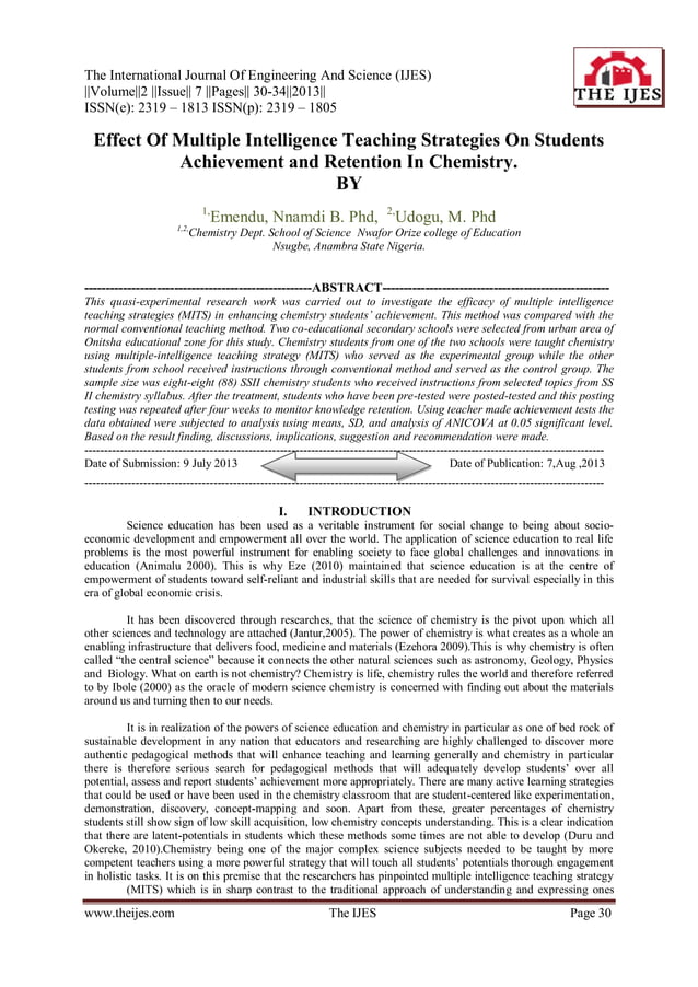 The International Journal of Engineering and Science (The IJES) | PDF