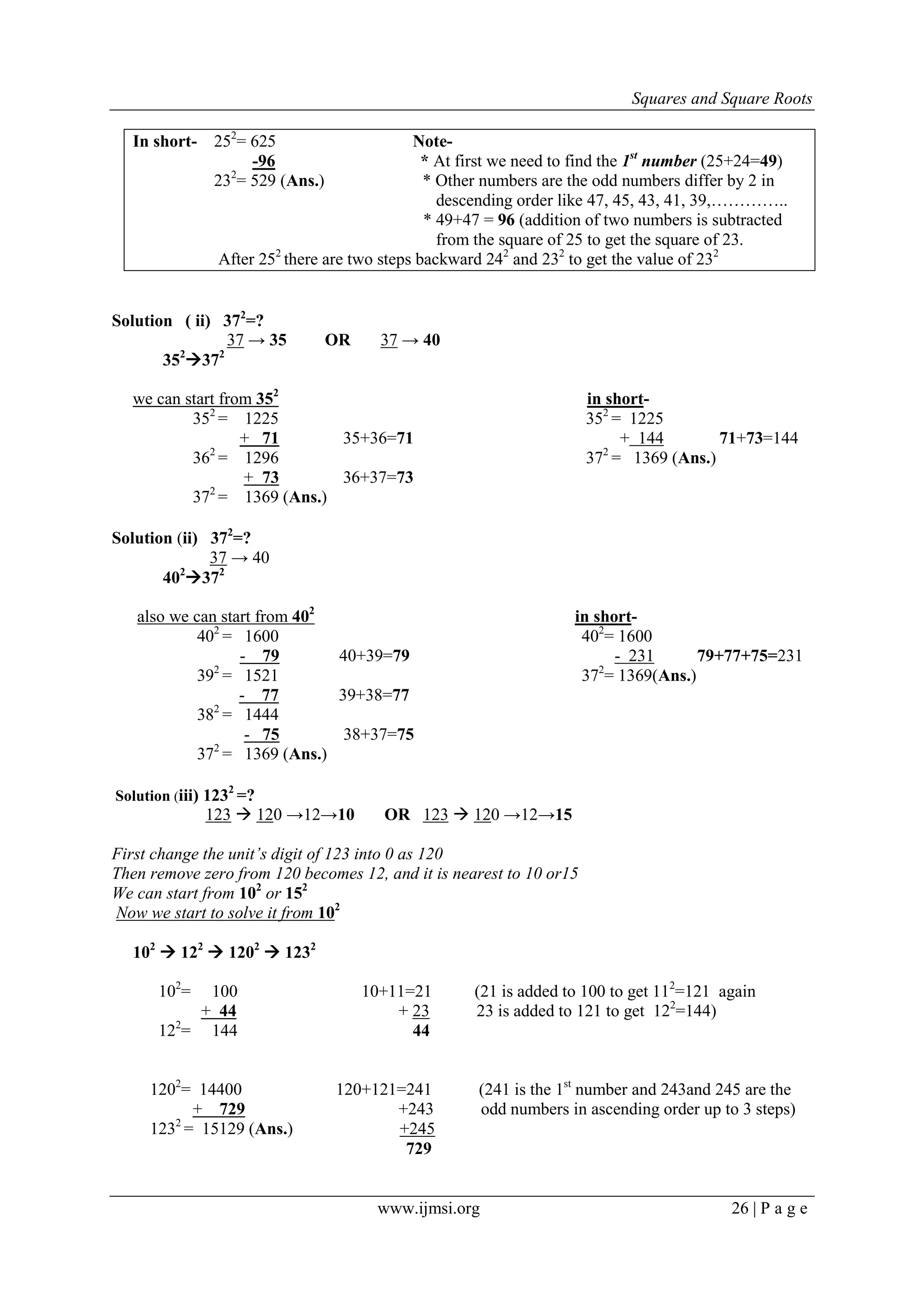 Squares and Square Roots | PDF