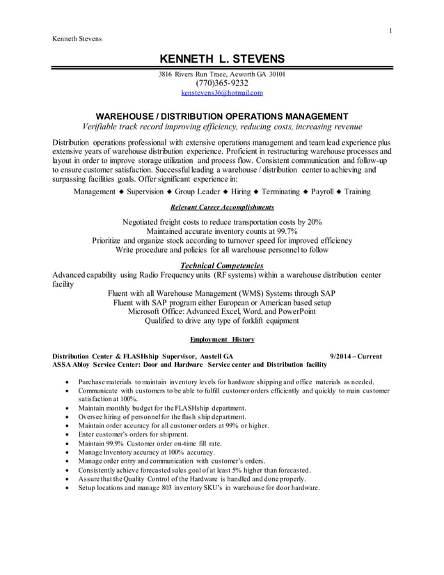 Kenneth L Stevens Resume PDF - Kenneth L Stevens Resume 1 638 