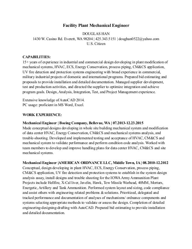 mechanical engineering resume templates