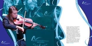 ALearningCommunity|14
JointOrchestraoftheSwanconcert
Perhaps cooperation is most obviously
heard in music. In May, we were
delighted to welcome back one of the
top chamber orchestras in the country,
Orchestra of the Swan, for a joint
concert. Over 120 instrumentalists and
singers from both Junior and Senior
school gathered to perform, with OOTS,
an extended arrangement of Pachelbel’s
Canon, written by Director of Music, Mrs
Joanne Drew, especially for the occasion.
Alumna, Sarah Small, now
in her third year at The Royal College of
Music, dazzled us with a solo recorder
concerto and violinist David Le Page
gave an astonishing performance of
Vivaldi’s Four Seasons.
15|ALearningCommunity
HighLife2014
 