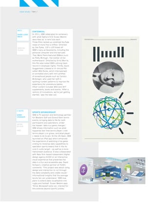case study / patagonia
2011
rare look
back
c-suite
game
changer
innova-
tions
inter-
active
iPAD
case study / ibm /
Centen...