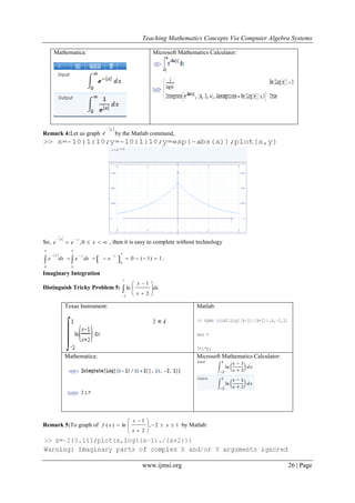 Teaching Mathematics Concepts via Computer Algebra Systems | PDF