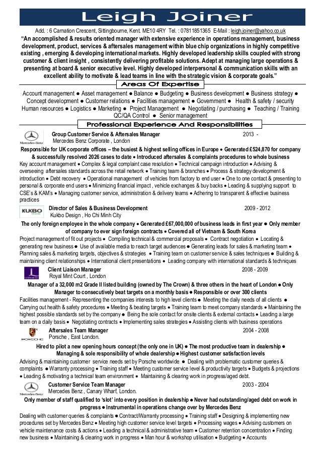 Leigh Joiner CV THE ONE (()