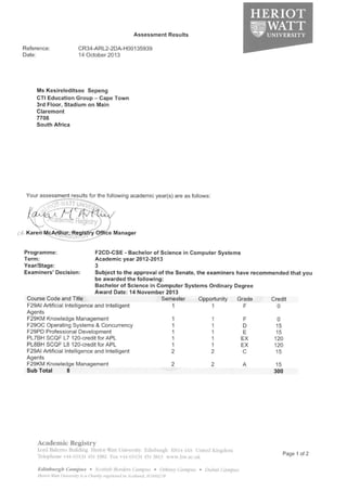 3rd Year Results