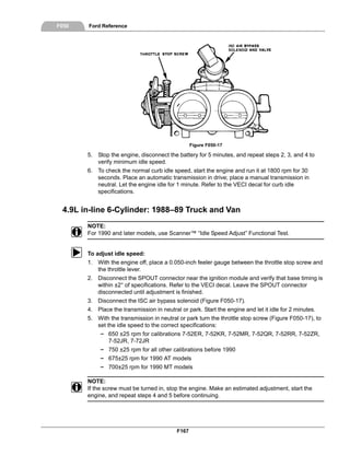 Ford Reference - Minimum idle speed adjustments for fuel-injected engines
