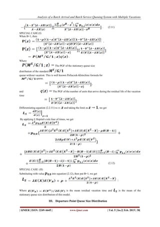 Analysis of a Batch Arrival and Batch Service Queuing System with ...