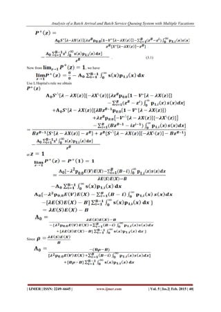 Analysis of a Batch Arrival and Batch Service Queuing System with ...