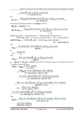 Analysis of a Batch Arrival and Batch Service Queuing System with ...