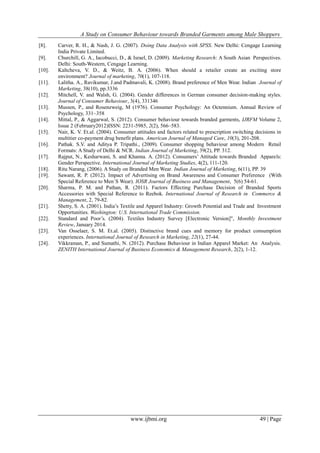 A Study on Consumer Behaviour towards Branded Garments am ong Male ...