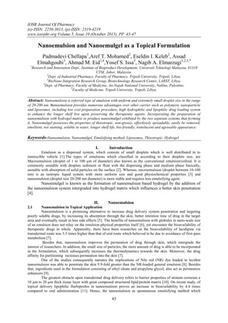 Nanoemulgel: A Novel Nano Carrier As A Tool For Topical Drug Delivery ...