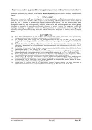 Performance Analysis of Apodized Fiber Bragg Gratings Formats in ...