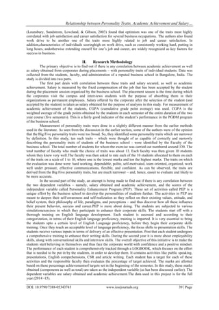Relationship between Personality Traits, Academic Achievement and ...