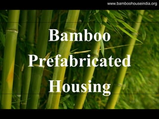 Bamboo
Prefabricated
Housing
www.bamboohouseindia.org
 