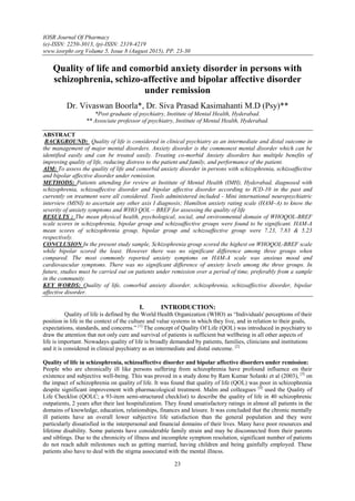 Quality of life and comorbid anxiety disorder in persons with ...