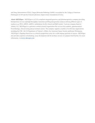Targos AKESOgen Strategic Partnership to enable a comprehensive ...