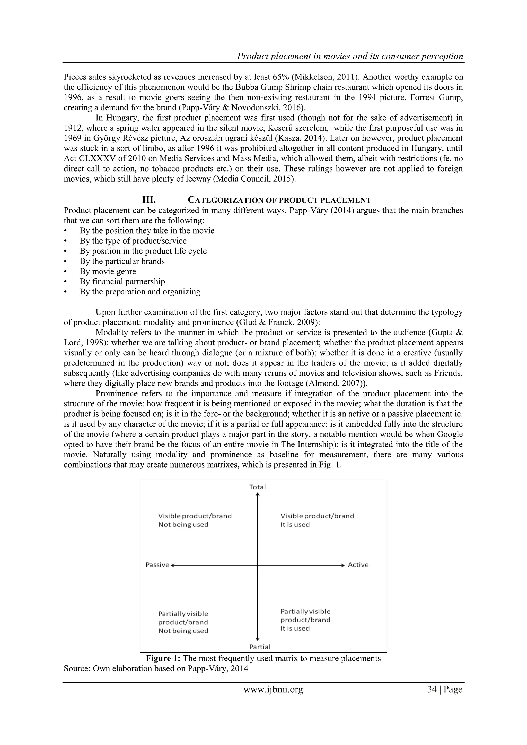 Product placement in movies and its consumer perception | PDF