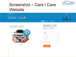 Screenshot – Cars I Care
Website
 