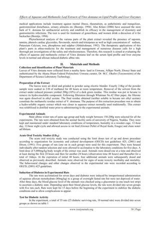 Effects of Aqueous and Methanolic Leaf Extracts of Vitex doniana on ...