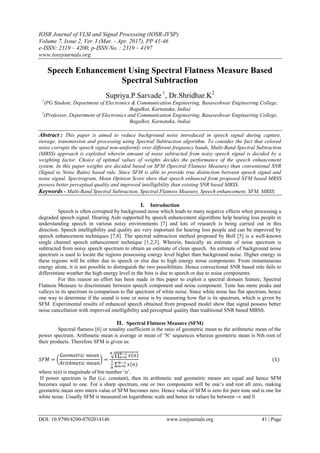 Speech Enhancement Using Spectral Flatness Measure Based Spectral ...