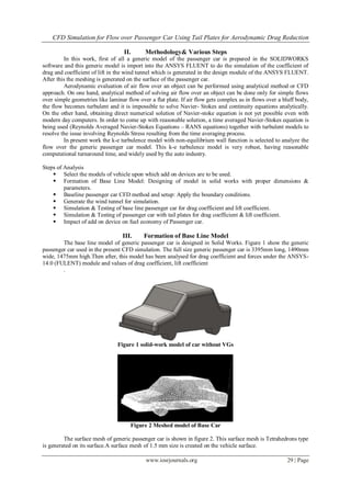CFD Simulation for Flow over Passenger Car Using Tail Plates for ...
