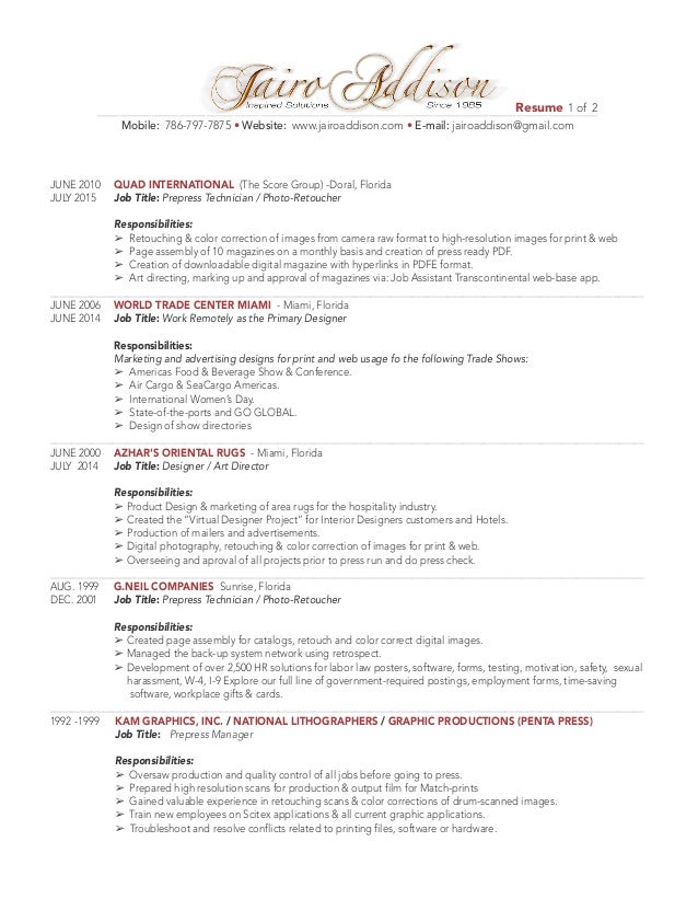 resume addison