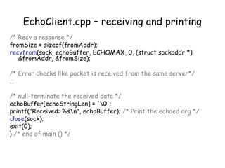 network socket programming and client server programming | PPT