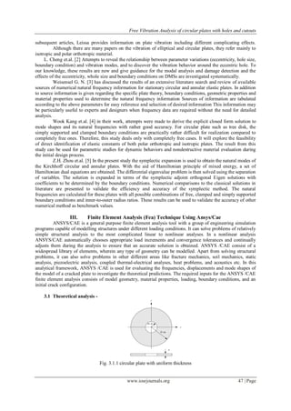 Free Vibration Analysis of circular plates with holes and cutouts | PDF
