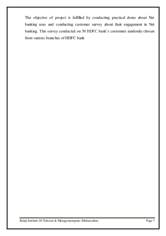 hdfc Bank project