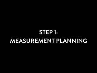 STEP 1:
MEASUREMENT PLANNING
 