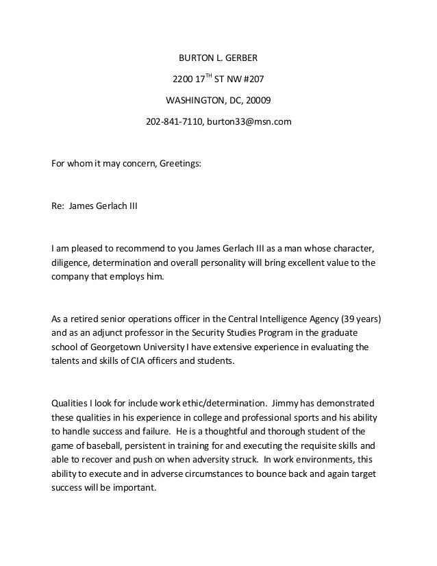 Character Reference Request Letter