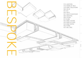BESPOKE
BESPOKE 172/ LANTERN
176/ GRAIN OF RICE
178/ VANE CRUCIFORM
180/ HELIX
181/ ICE
184/ HALO
187/ HALO TICKERTAPE
188/ HASHTAG
190/ STERN
191/ KUBE
192/ VANE JIGSAW
193/ VIVID & GLAZE
194/ VANE VERTA
196/ SHINE
197/ HAL CIRC
 