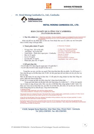 PT WAHANA PETRANUSA – Partial Review of Technologies’ Results and References
29
 