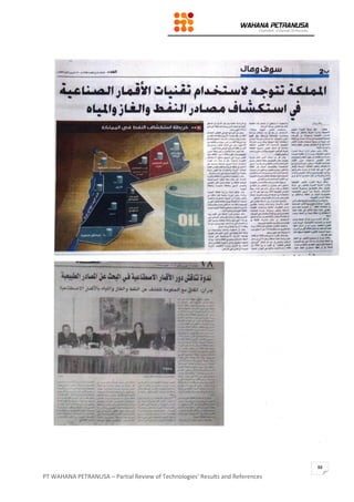 PT WAHANA PETRANUSA – Partial Review of Technologies’ Results and References
88
 