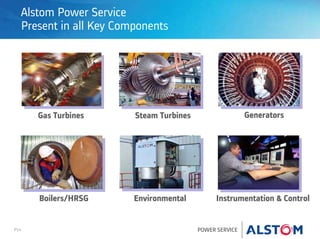 P14 POWER SERVICE
Alstom Power Service
Present in all Key Components
GeneratorsGas Turbines Steam Turbines
Boilers/HRSG Environmental Instrumentation & Control
 
