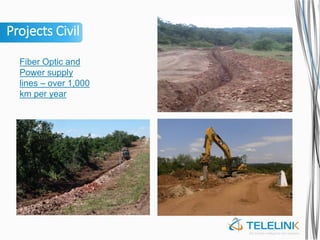 Projects Civil
Fiber Optic and
Power supply
lines – over 1,000
km per year
 