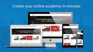 Create your online academy in minutes
 
