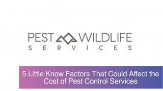 5 Little Know Factors That Could Affect the
Cost of Pest Control Services
 
