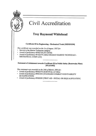 WHITEHEAD - Civil Acc for Mech Eng 2007and Public Safety  2005