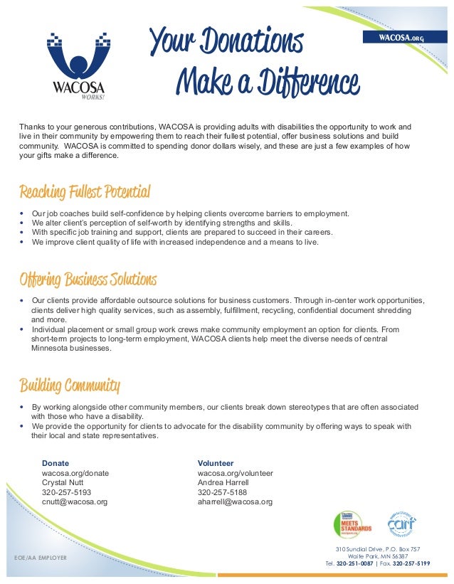 2014 your donations make a difference flyer