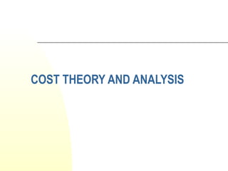 COST THEORY AND ANALYSIS
 