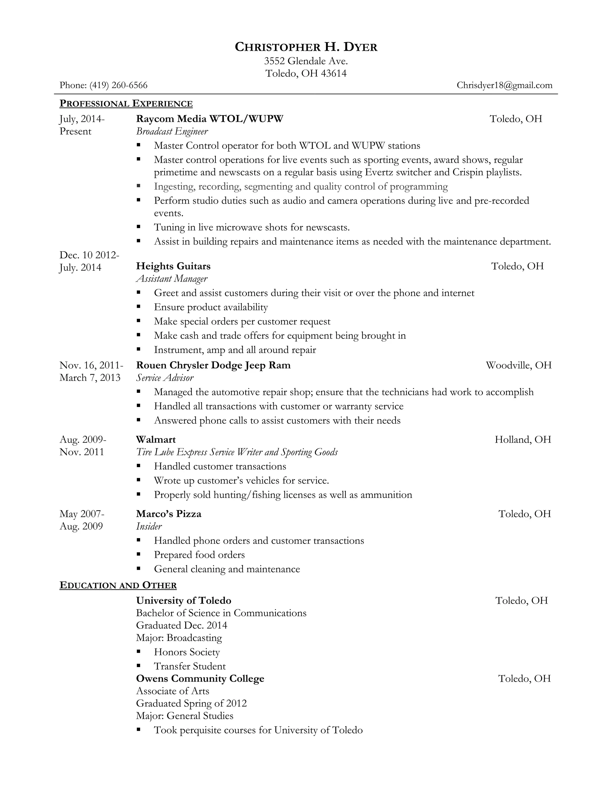 Chris Dyer Resume | PDF
