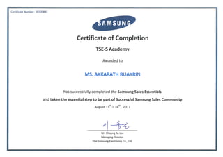 Akkarath_Samsung Sales Essential Training Certificate