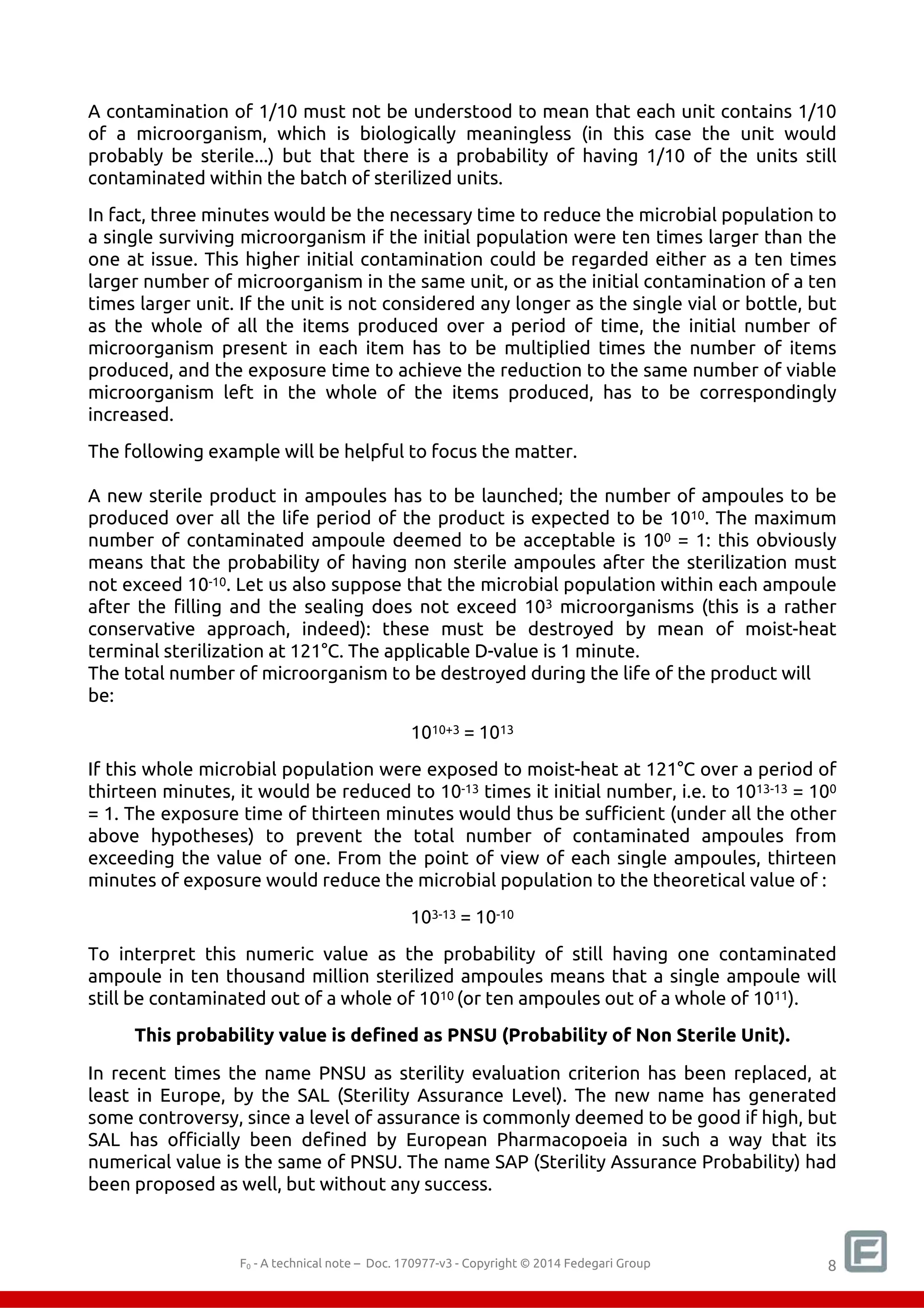 F0 Value Calculation Sterilization: F0 - what it means - how to calculate it - how to use it ...